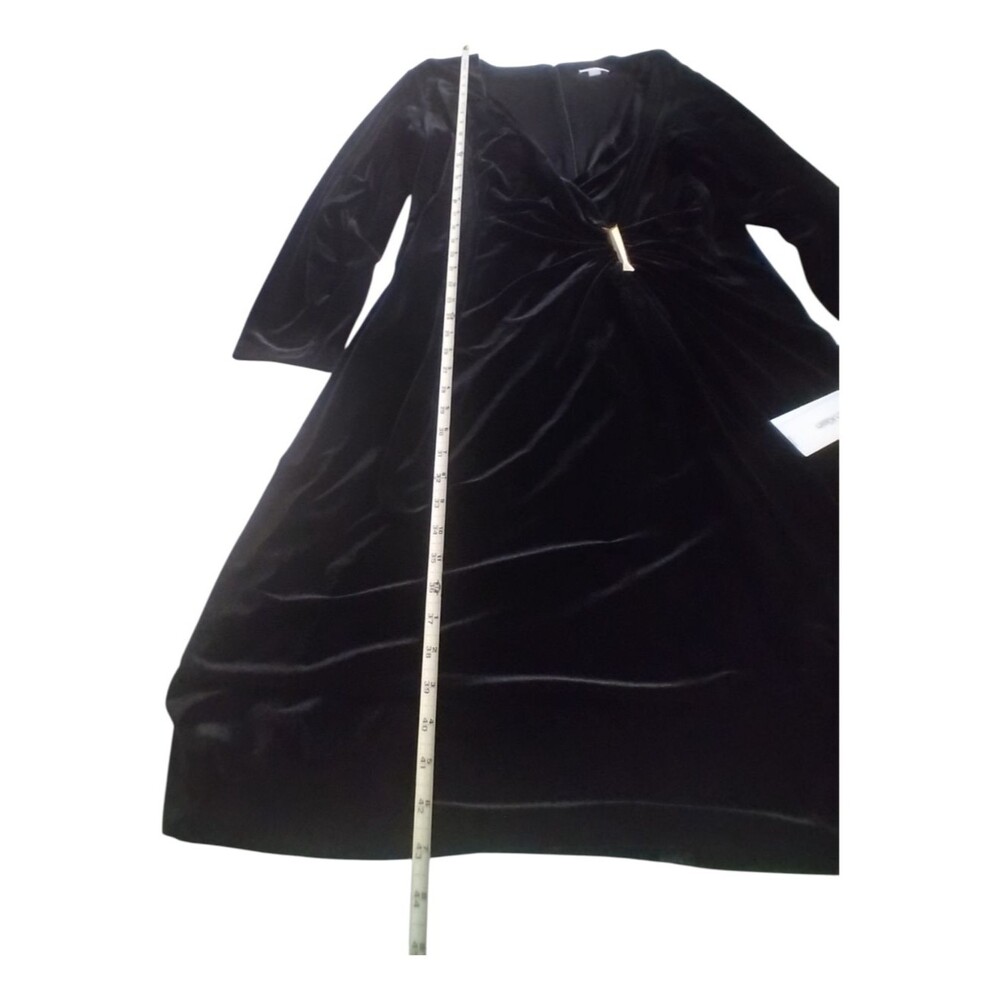 Calvin Klein Women's Black Velvet Long Sleeve Dress New 22W - Picture 3 of 5